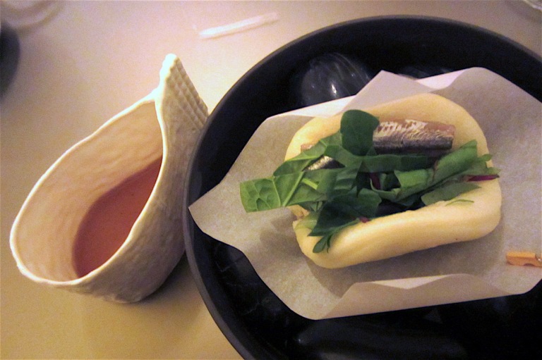 Bread butter and anchovies, Vegetable broth (by Yoji Tokuyoshi)